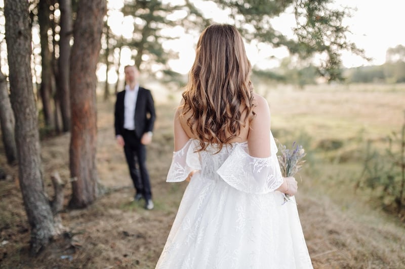 Wedding Couple in a Whimsical Garden